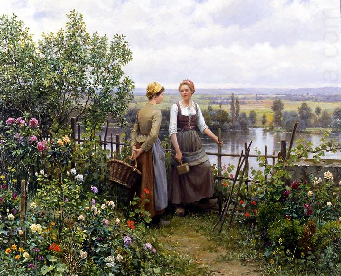 Daniel Ridgeway Knight Maria and Madeleine on the Terrace china oil painting image